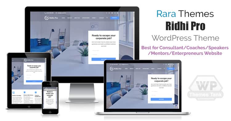 RaraThemes - Download Ridhi Pro WordPress theme for coaches, speakers, mentors, consultants, entrepreneurs, therapists, and small businesses.