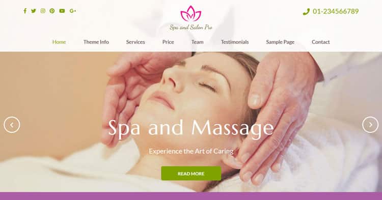 Spa and Salon Pro Spa Massage Theme