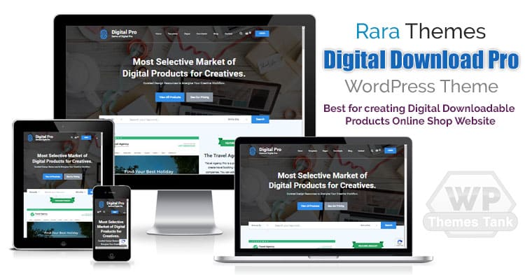 RaraThemes - Download the Digital Download Pro WordPress theme for creating eBook, Video, Music, Digitally downloadable products website