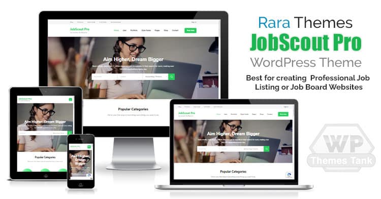RaraThemes - Download the JobScout Pro WordPress theme for creating professional job listing website