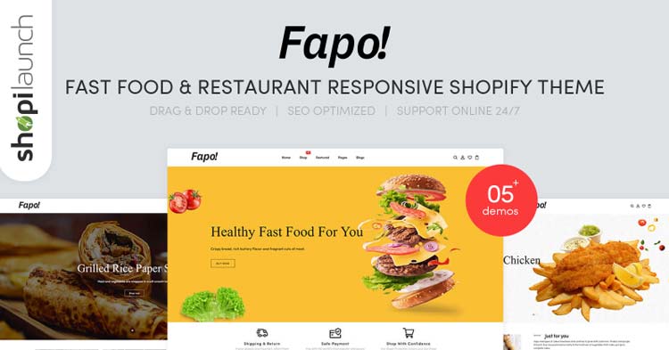 TemplateMonster - Download Fapo Fast Food Store Delivery eCommerce Shopify Theme