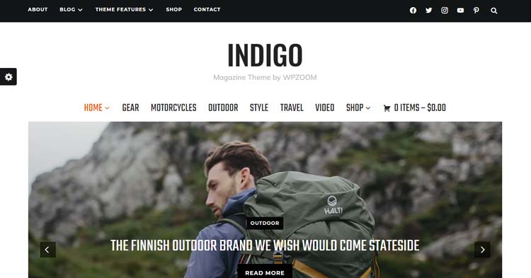 Indigo Magazine Blog WordPress Theme